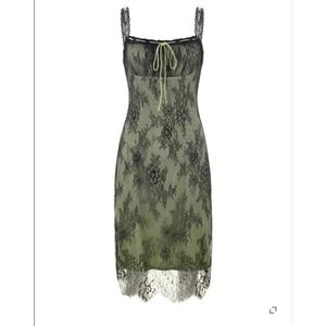 Cider Lace Mini S Dress Black Y2K Fairy Grunge Babydoll Dark Floral Whimsical